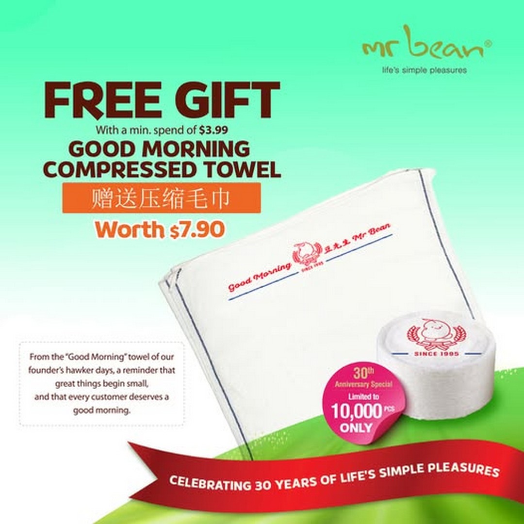 Mr-Bean-Singapore-30th-Anniversary-Towel-Redemption-Promotion 1 November 2025: Mr Bean Singapore: 30th Anniversary Towel Redemption Promotion – Grab Your Free Good Morning Towel