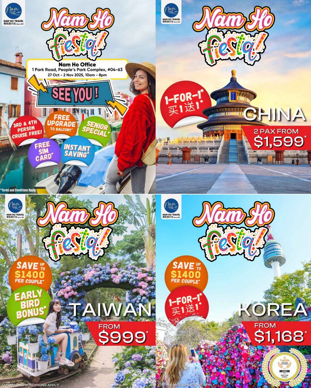Nam-Ho-Travel-Fiesta-Fair-1-for-1-Travel-Deals-Promotion 27 October-2 November 2025: Nam Ho Travel: Fiesta Fair 1-for-1 Travel Deals Promotion