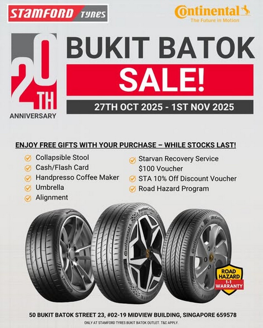 Stamford-Tyres-Singapore-20th-Anniversary-Sale-1 27 October–1 November 2025: Stamford Tyres Singapore: 20th Anniversary Sale Celebration at Bukit Batok Outlet