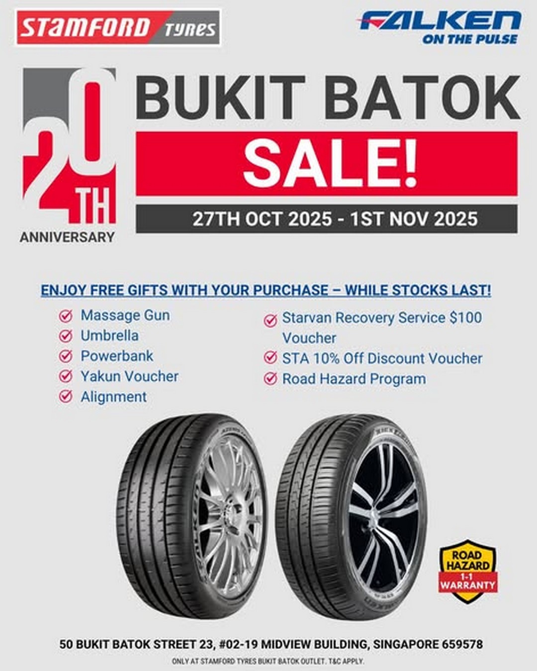 Stamford-Tyres-Singapore-20th-Anniversary-Sale-2 27 October–1 November 2025: Stamford Tyres Singapore: 20th Anniversary Sale Celebration at Bukit Batok Outlet
