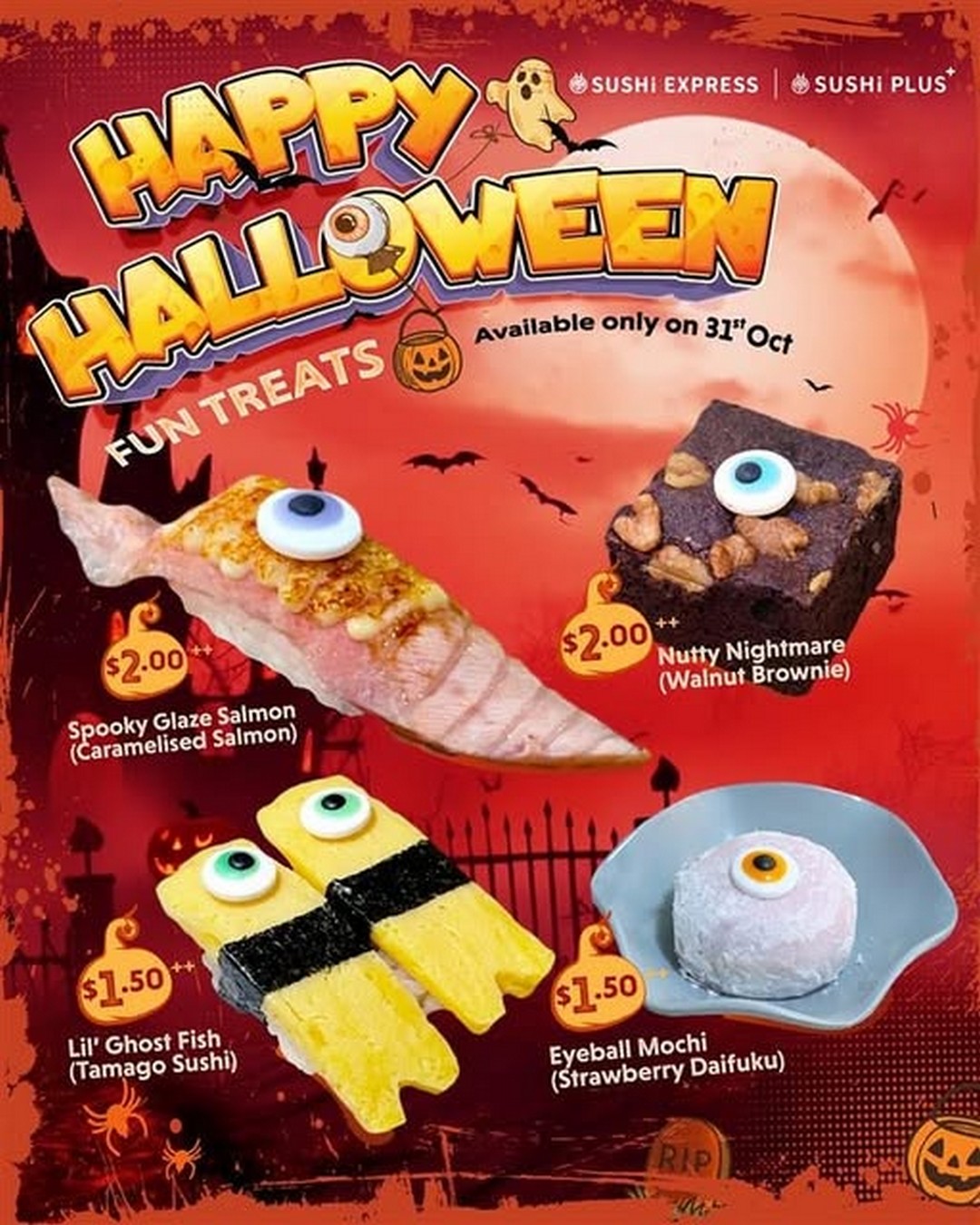 Sushi-Express-Singapore-Halloween-Special-Treats-Promotion Now till 31 October 2025: Sushi Express Singapore: Halloween Special Treats Promotion: Limited-Time Spooky Sushi & Desserts