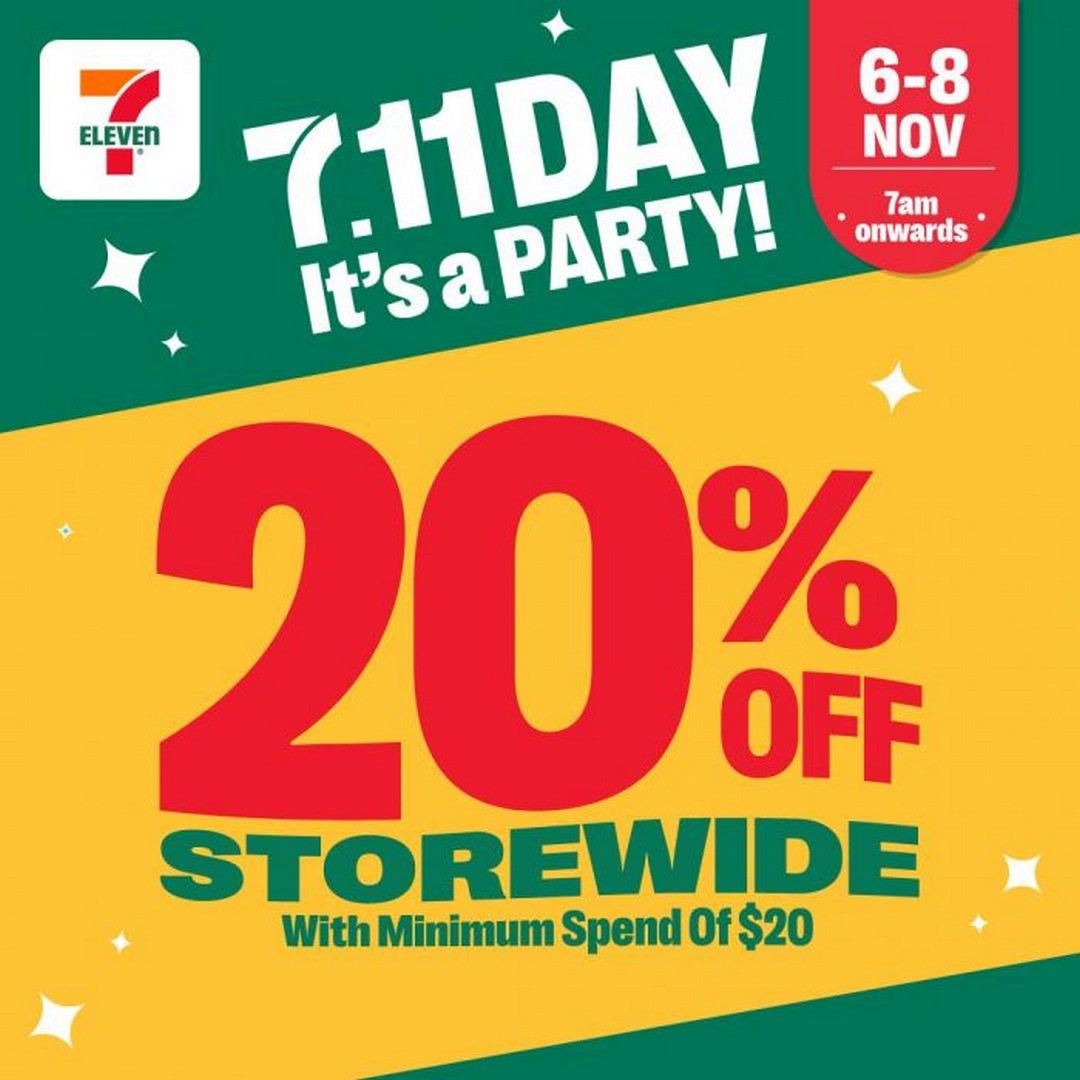 7-Eleven-Singapore-7.11-Day-Celebration-–-20-Off-Storewide-Promotion 6-8 November 2025: 7-Eleven Singapore: 7.11 Day Celebration – 20% Off Storewide Promotion