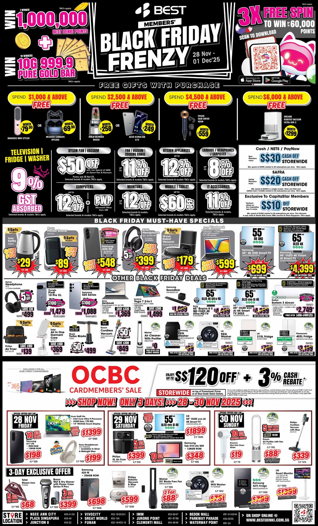 BEST-Denki-Singapore-Black-Friday-Deals 28 November–1 December 2025: BEST Denki Singapore: Black Friday Deals with Free Gifts, Cash Rebates and Member Rewards Promotion