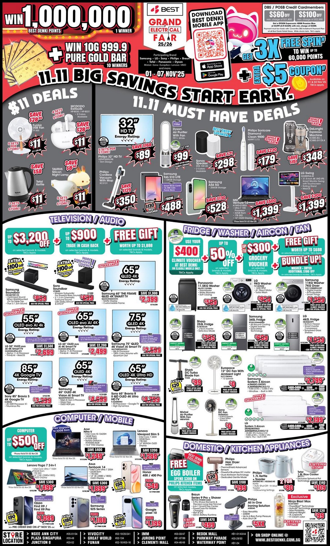 BEST-Denki-Singapore-Grand-Electrical-Fair 1 November 2025 onwards: BEST Denki Singapore Grand Electrical Fair – Massive Savings, Exciting Prizes and Early 11.11 Deals Promotion