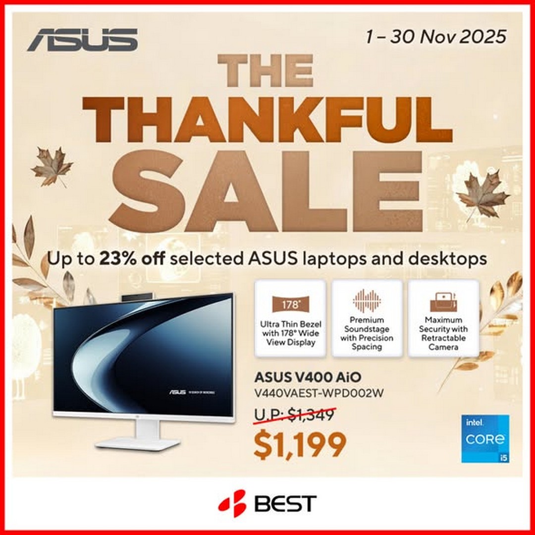 BEST-Denki-Singapore-–-The-Thankful-Sale-4 1–30 November 2025: BEST Denki Singapore – The Thankful Sale with Up to 23% Off ASUS Laptops and Desktops (Electronics Promotion)