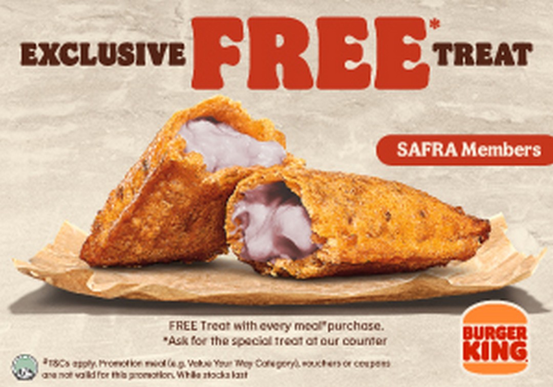 Burger-King-Singapore-Free-Treat-Redemption-Promotion Now till 31 December 2025: Burger King Singapore Free Treat Redemption Promotion, Exclusive Deal for SAFRA Members at Selected Outlets