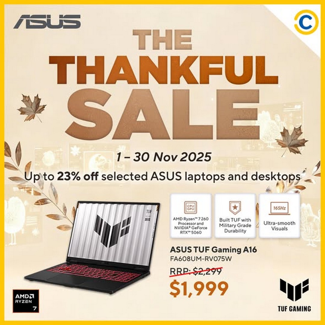 COURTS-ASUS-Laptops-Desktops-Thankful-Sale 1-30 November 2025: COURTS: ASUS Laptops & Desktops Thankful Sale: Special Promotion on Selected Models
