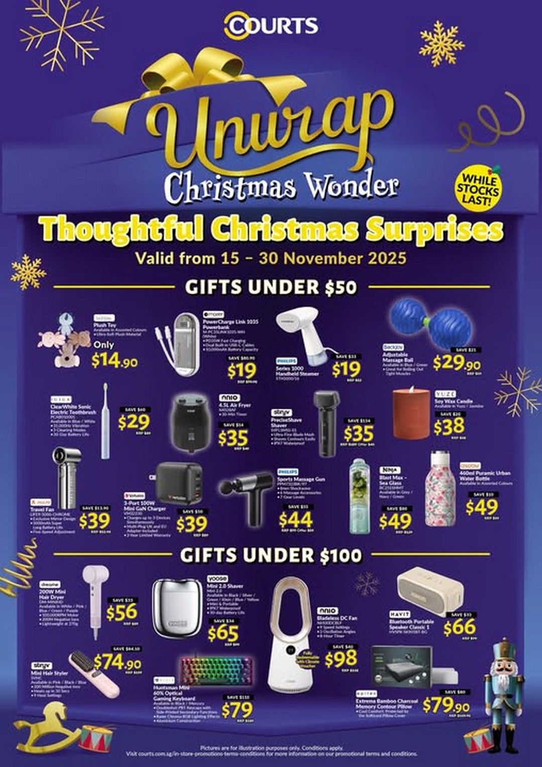 COURTS-Singapore-Christmas-Gift-Deals 15-30 November 2025: COURTS Singapore: Christmas Gift Deals Under $50 & $100 Promotion