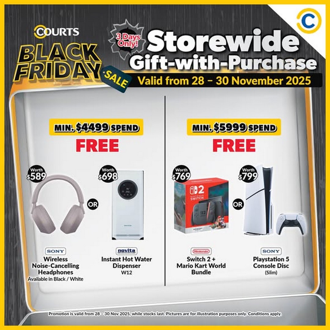 COURTS-Singapore-Exclusive-Black-Friday-Gift-with-Purchase-Promotion-2 28-30 November 2025: COURTS Singapore: Exclusive Black Friday Gift-with-Purchase Promotion