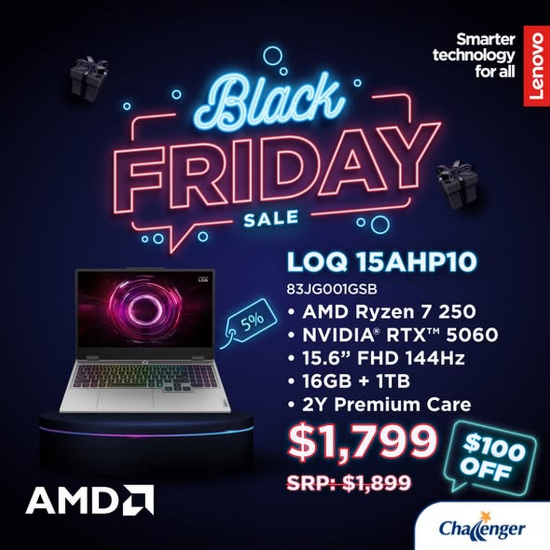 Challenger-Singapore-Black-Friday-Cyber-Monday-Tech-Deals-2 26 November 2025 onwards: Challenger Singapore: Black Friday & Cyber Monday Tech Deals: Sale on Lenovo Laptops with Free Gifts