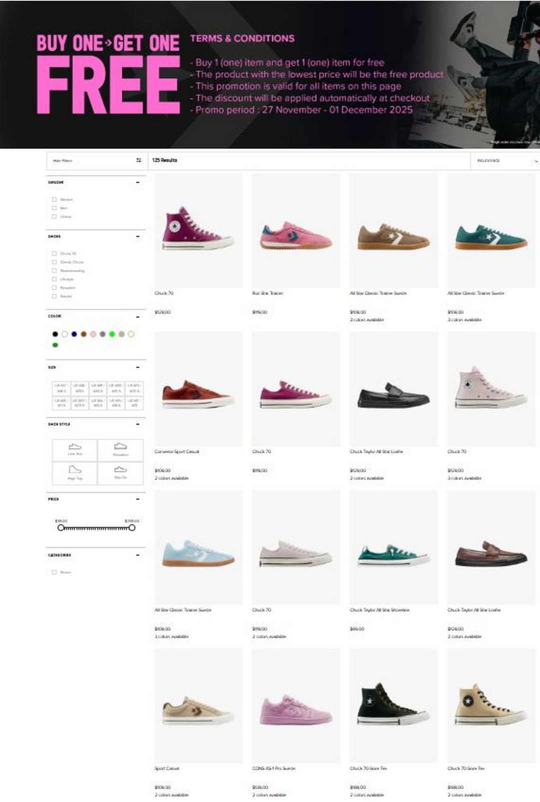Converse-Singapore-Buy-One-Get-One-FREE-Sneaker-Sale-1 27 November–1 December 2025: Converse Singapore: Buy One Get One FREE Sneaker Sale