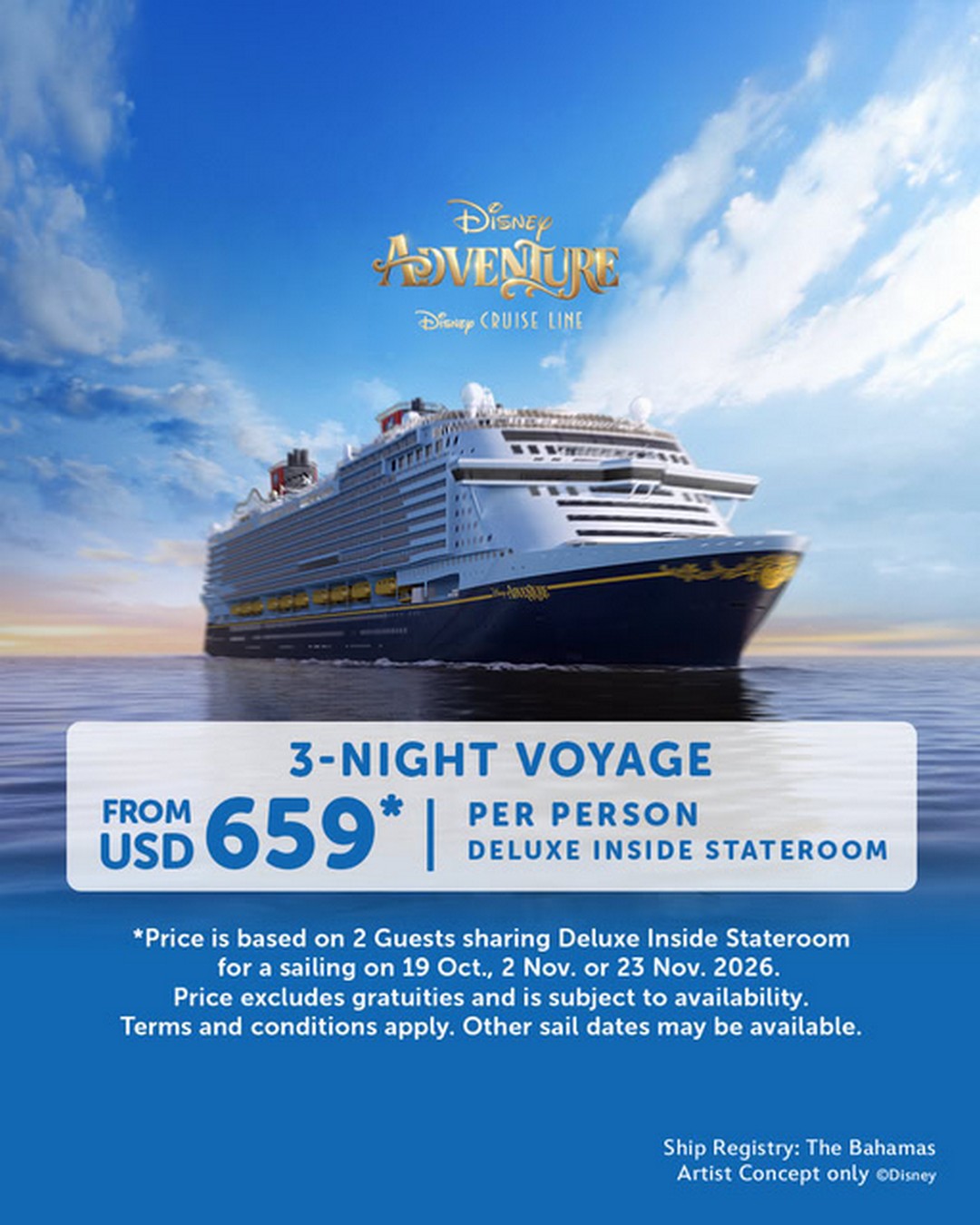 Disney-Cruise-Line-Embark-on-the-Disney-Adventure-Promotion 13 November 2025 onwards: Disney Cruise Line: Embark on the Disney Adventure Promotion – Family-Friendly Cruise Experiences Await