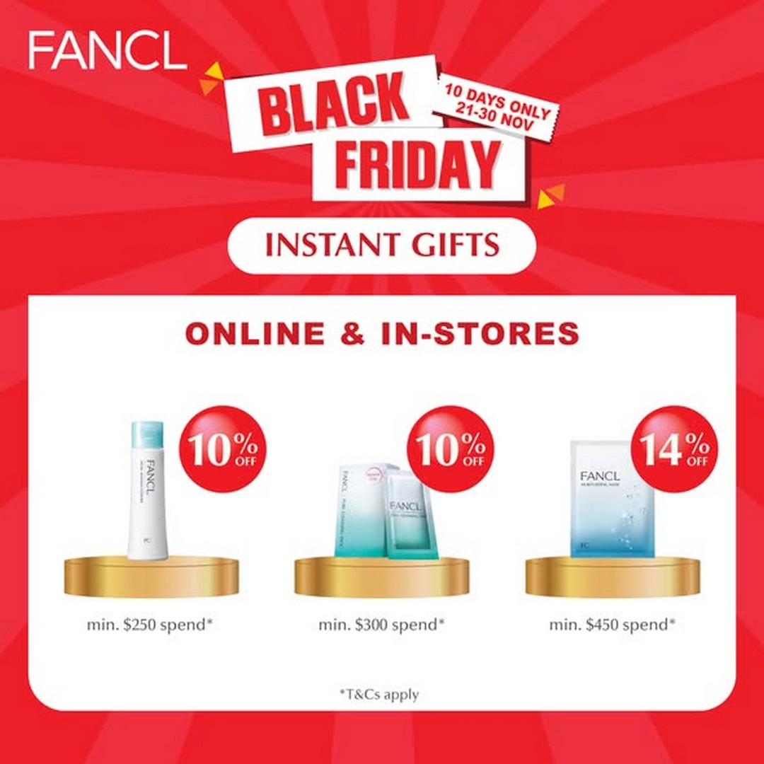 FANCL-Singapore-Black-Friday-Sale 21–30 November 2025: FANCL Singapore: Black Friday Sale – Free Gifts + Up to 58% Off All Products