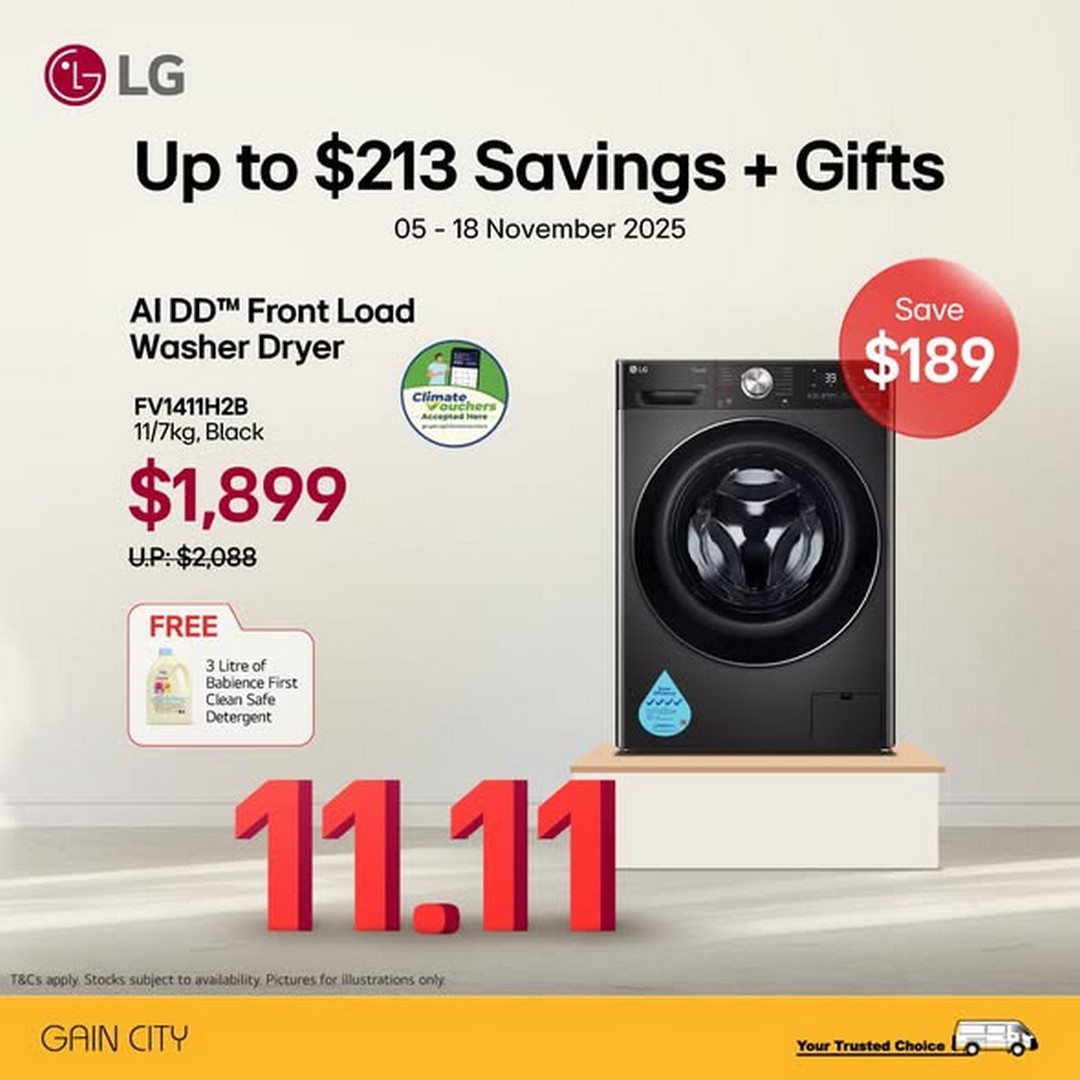 Gain-City-LG-11.11-Super-Deals-Promotion-1 5-18 November 2025: Gain City: LG 11.11 Super Deals Promotion – Up to $500 Off Home Appliances with Exclusive Gifts