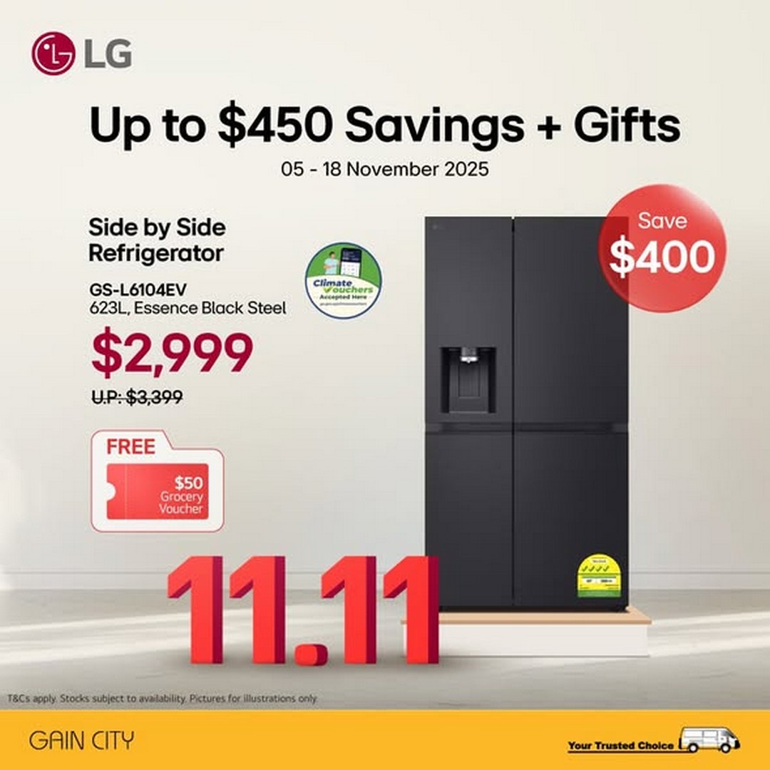 Gain-City-LG-11.11-Super-Deals-Promotion-3 5-18 November 2025: Gain City: LG 11.11 Super Deals Promotion – Up to $500 Off Home Appliances with Exclusive Gifts