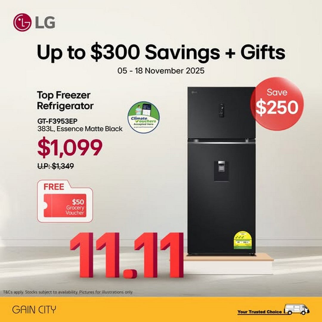 Gain-City-LG-11.11-Super-Deals-Promotion-4 5-18 November 2025: Gain City: LG 11.11 Super Deals Promotion – Up to $500 Off Home Appliances with Exclusive Gifts