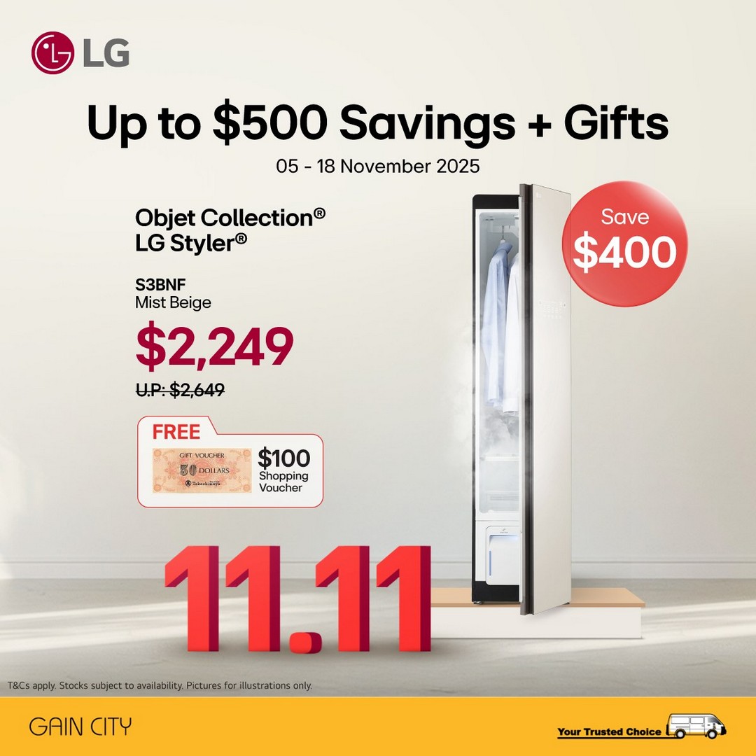 Gain-City-LG-11.11-Super-Deals-Promotion-6 5-18 November 2025: Gain City: LG 11.11 Super Deals Promotion – Up to $500 Off Home Appliances with Exclusive Gifts