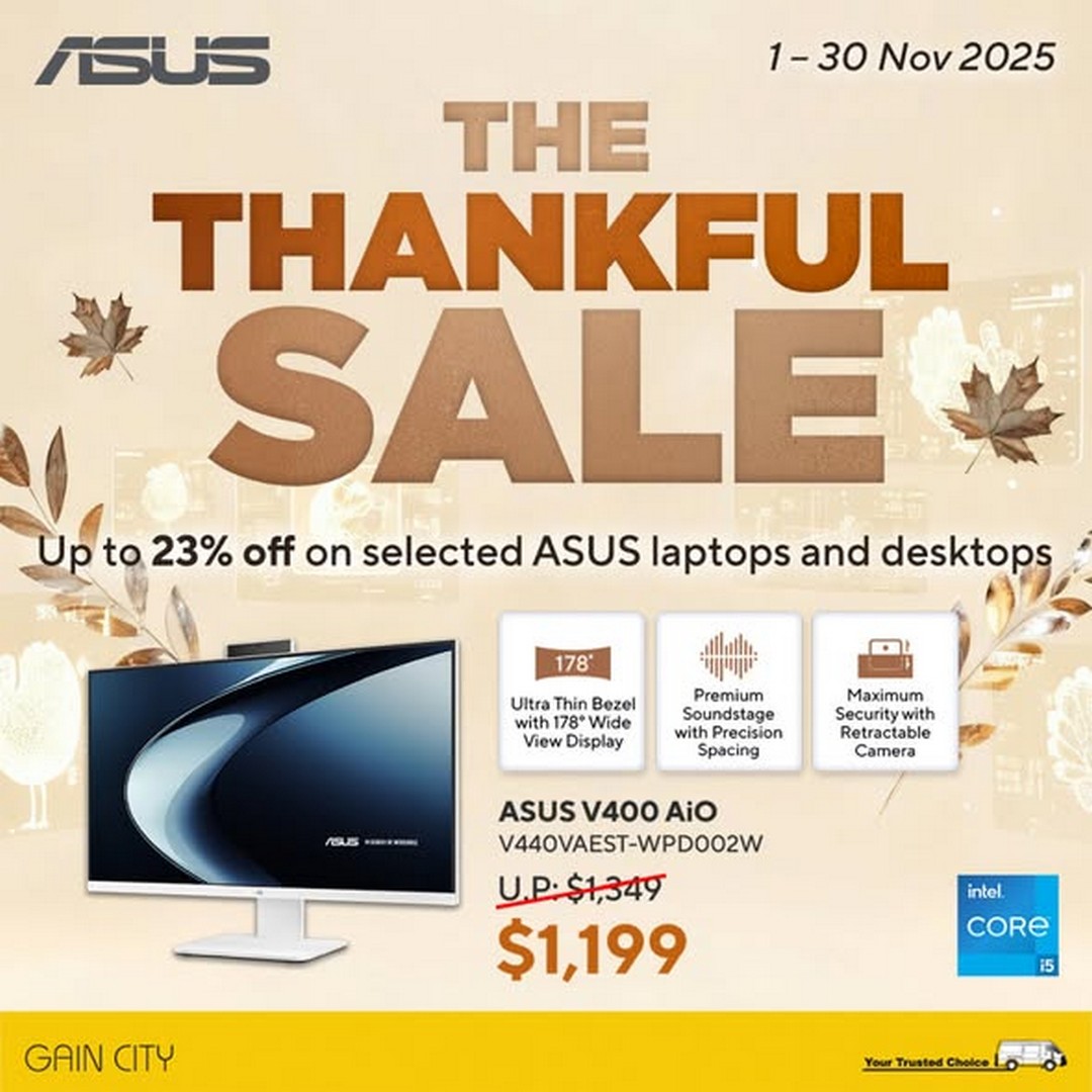 Gain-City-The-Thankful-Sale-2 1-30 November 2025: Gain City: The Thankful Sale – Up to 23% Off ASUS Laptops and Desktops