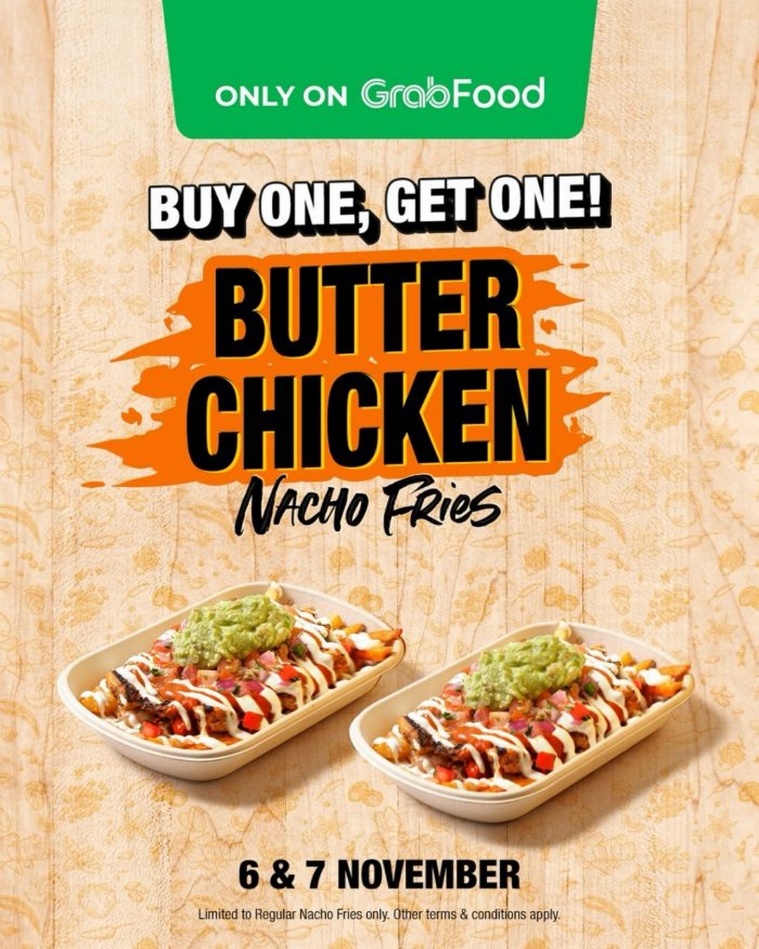 Guzman-y-Gomez-–-Buy-1-Get-1-Butter-Chicken-Nacho-Fries-Promotion 6–7 November 2025: Guzman y Gomez – Buy 1 Get 1 Butter Chicken Nacho Fries Promotion via GrabFood