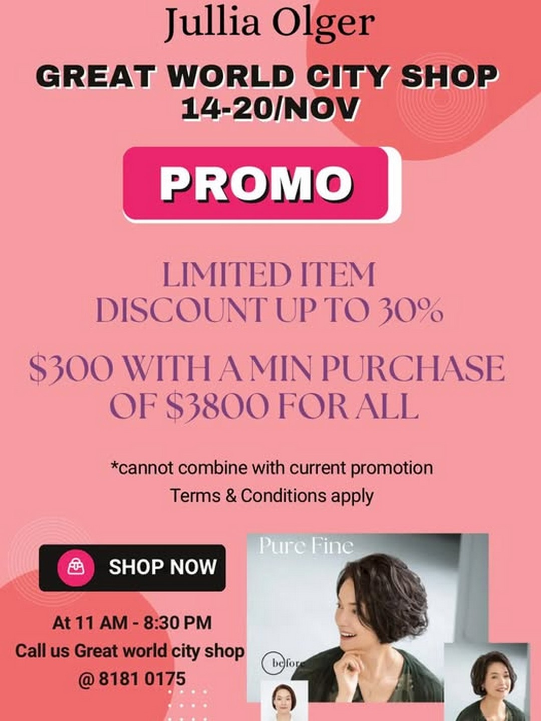 Jullia-Olger-Singapore-Exclusive-Fashion-Deals 14–20 November 2025: Jullia Olger Singapore: Exclusive Fashion Deals at Great World City Promotion