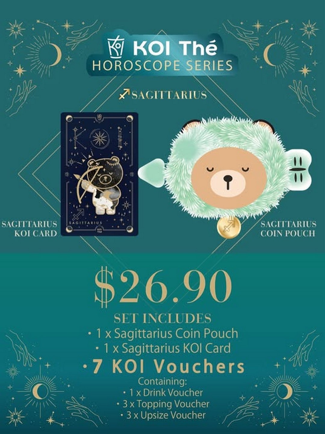 KOI-The-Singapore-Sagittarius-Horoscope-Set-Launch 20 November 2025 onwards: KOI Thé Singapore: Sagittarius Horoscope Set Launch: Promotion for Zodiac Lovers