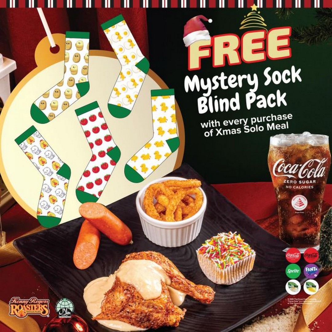 Kenny-Rogers-Roasters-Christmas-Mystery-Sock-Blind-Pack-Promotion 27 November 2025 onwards: Kenny Rogers Roasters: Christmas Mystery Sock Blind Pack Promotion with Xmas Solo Meal