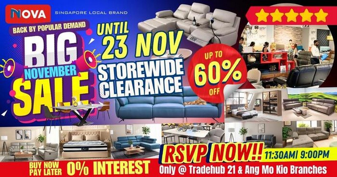 NOVA-Furnishing-Big-November-Furniture-Sale-10 Now till 23 November 2025: NOVA Furnishing: Big November Furniture Sale: Up to 60% OFF + 0% Interest