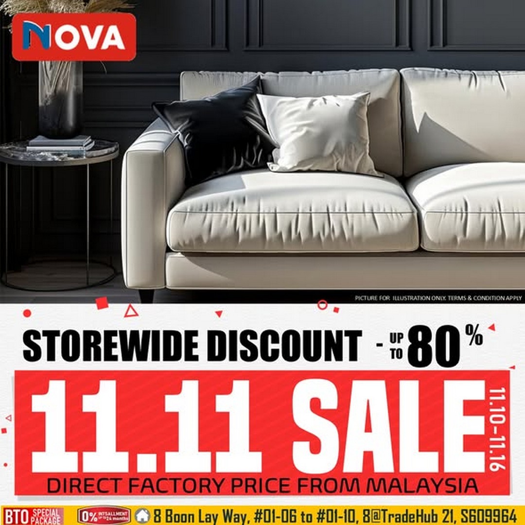 Nova-Furnishing-Tradehub-11.11-Mega-Sale 10-16 November 2025: Nova Furnishing: Tradehub 11.11 Mega Sale: Storewide Discounts Up To 80%