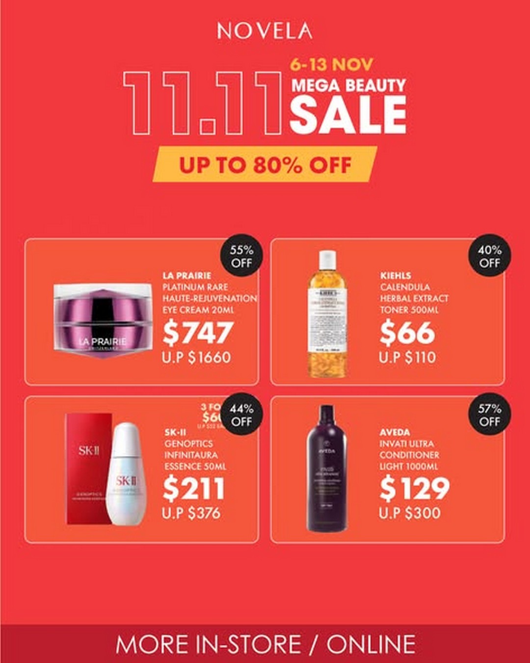 Novela-Singapore-11.11-Beauty-Madness-Sale-4 6-13 November 2025: Novela Singapore: 11.11 Beauty Madness Sale: Up to 80% Off Skincare, Fragrances & Makeup