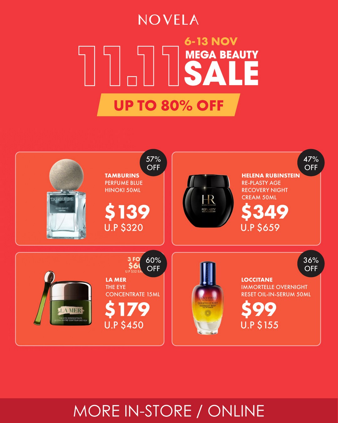 Novela-Singapore-11.11-Beauty-Madness-Sale-5 6-13 November 2025: Novela Singapore: 11.11 Beauty Madness Sale: Up to 80% Off Skincare, Fragrances & Makeup