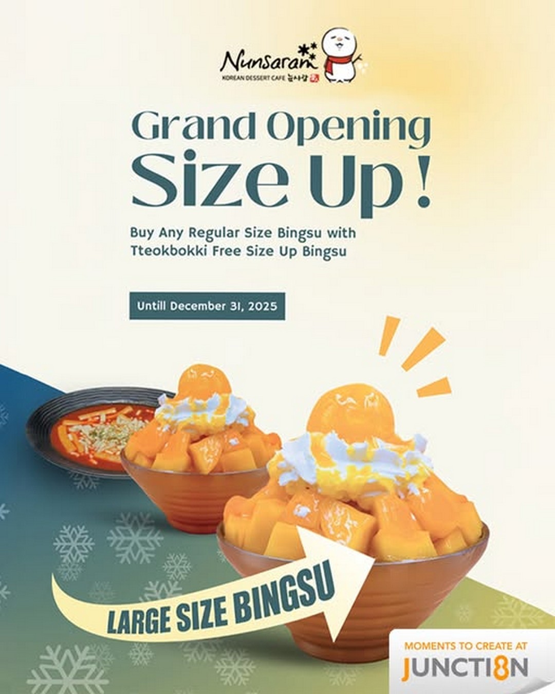 Nunsaram-Korean-Dessert-Cafe-Grand-Opening-Bingsu-Promotion 14 November–31 December 2025: Nunsaram Korean Dessert Cafe: Grand Opening Bingsu Promotion – Free Size Up with Tteokbokki