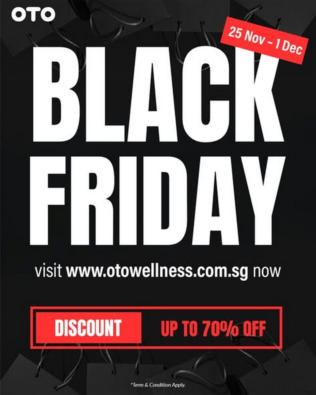 OTO-Singapore-Black-Friday-Mega-Sale Now till 1 December 2025: OTO Singapore: Black Friday Mega Sale: Up to 70% Off on Wellness and Lifestyle Products