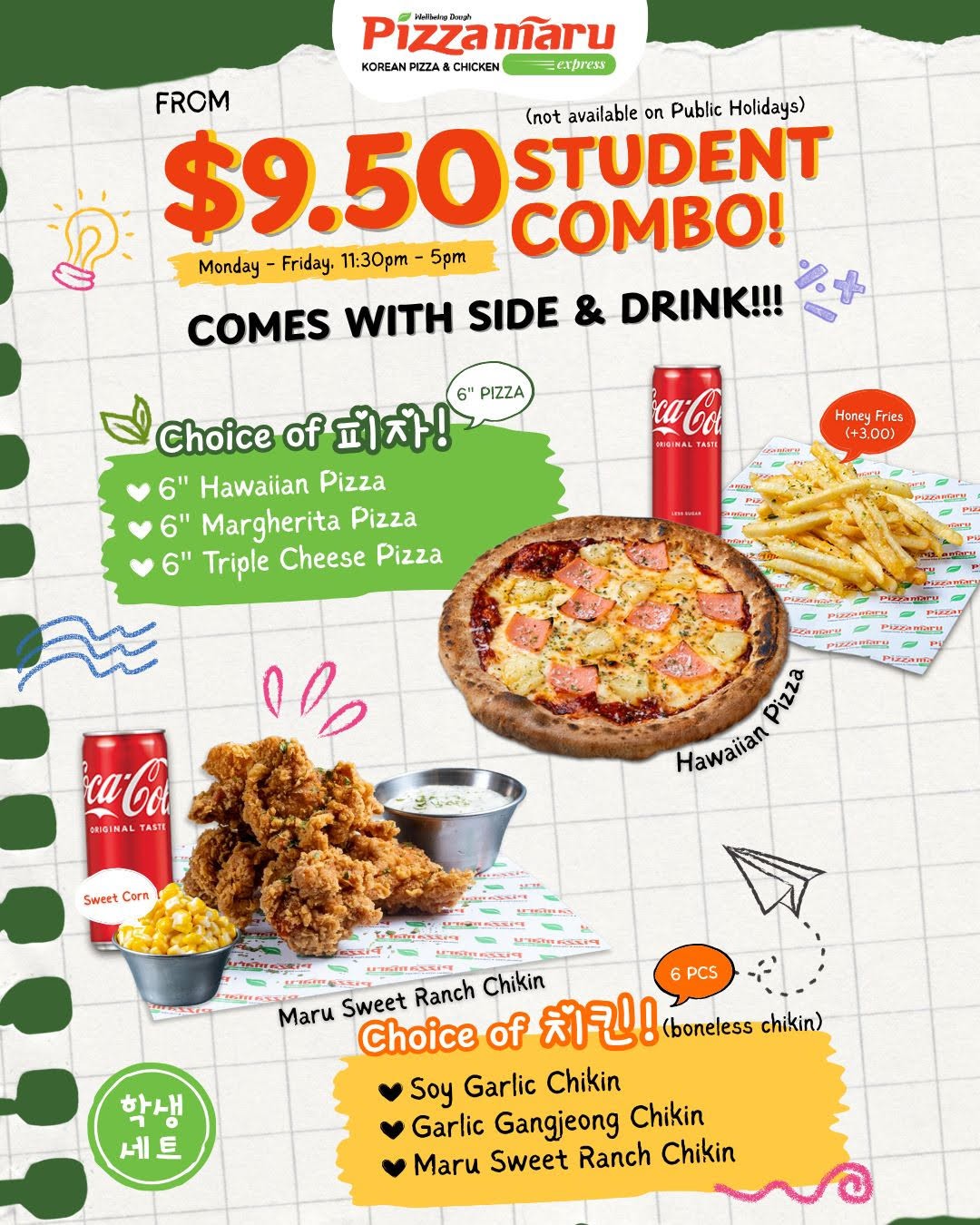 Pizza-Maru-Singapore-9.50-Student-Meal-Deals 10 November 2025 onwards: Pizza Maru Singapore: $9.50 Student Meal Deals Promotion at Selected Outlets