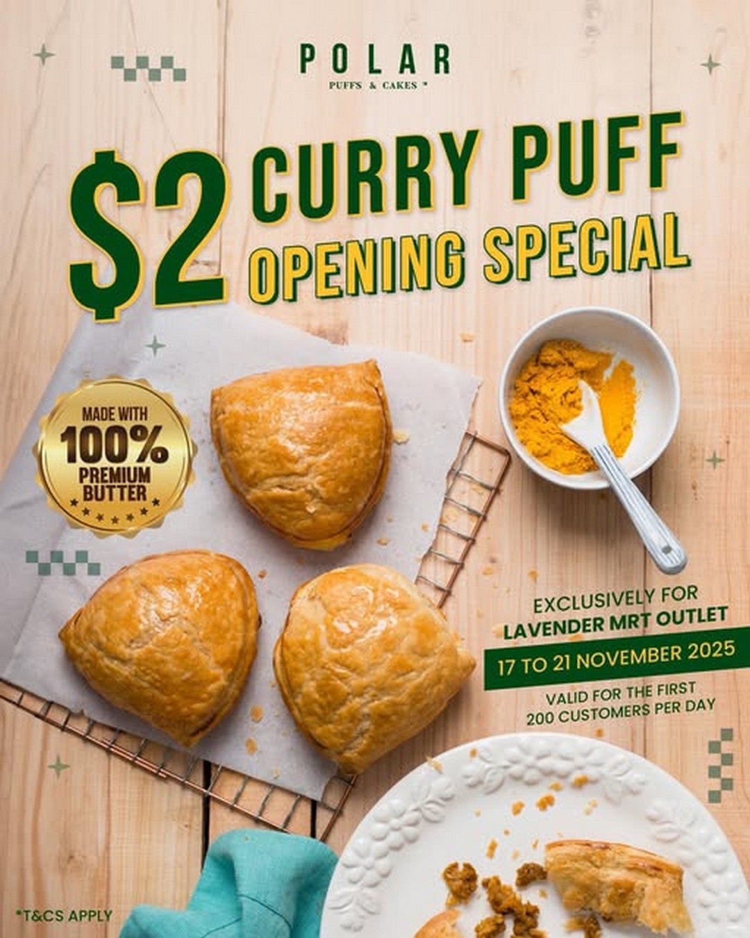 Polar-Puffs-Cakes-2-Curry-Puff-Promotion Now till 21 November 2025: Polar Puffs & Cakes: $2 Curry Puff Promotion at Lavender MRT