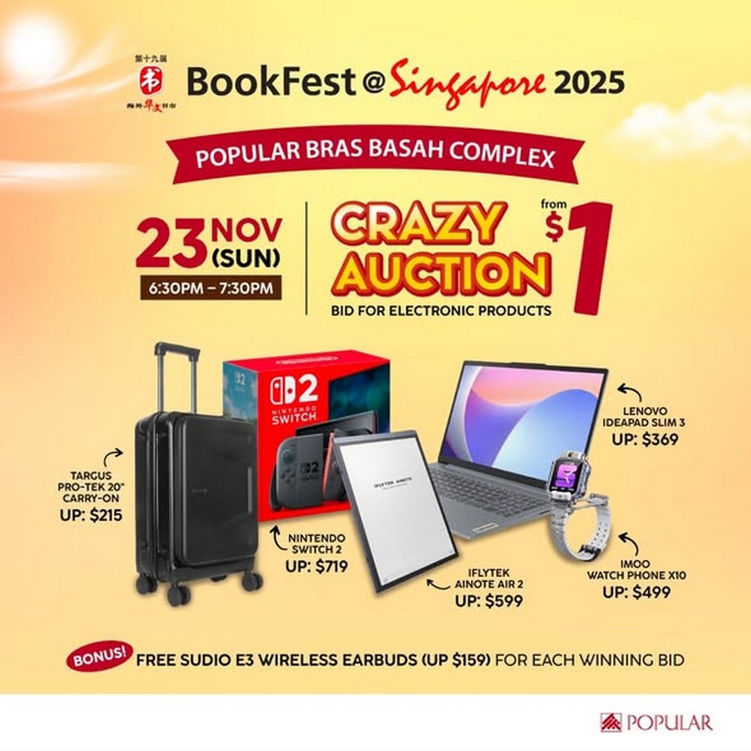 Popular-Bookstore-Singapore-BookFest-Live-Auction-1 22–23 November 2025: Popular Bookstore Singapore: BookFest Live Auction Deals: Promotion Event with Hot Bargains and Free Gifts at Bras Basah Complex