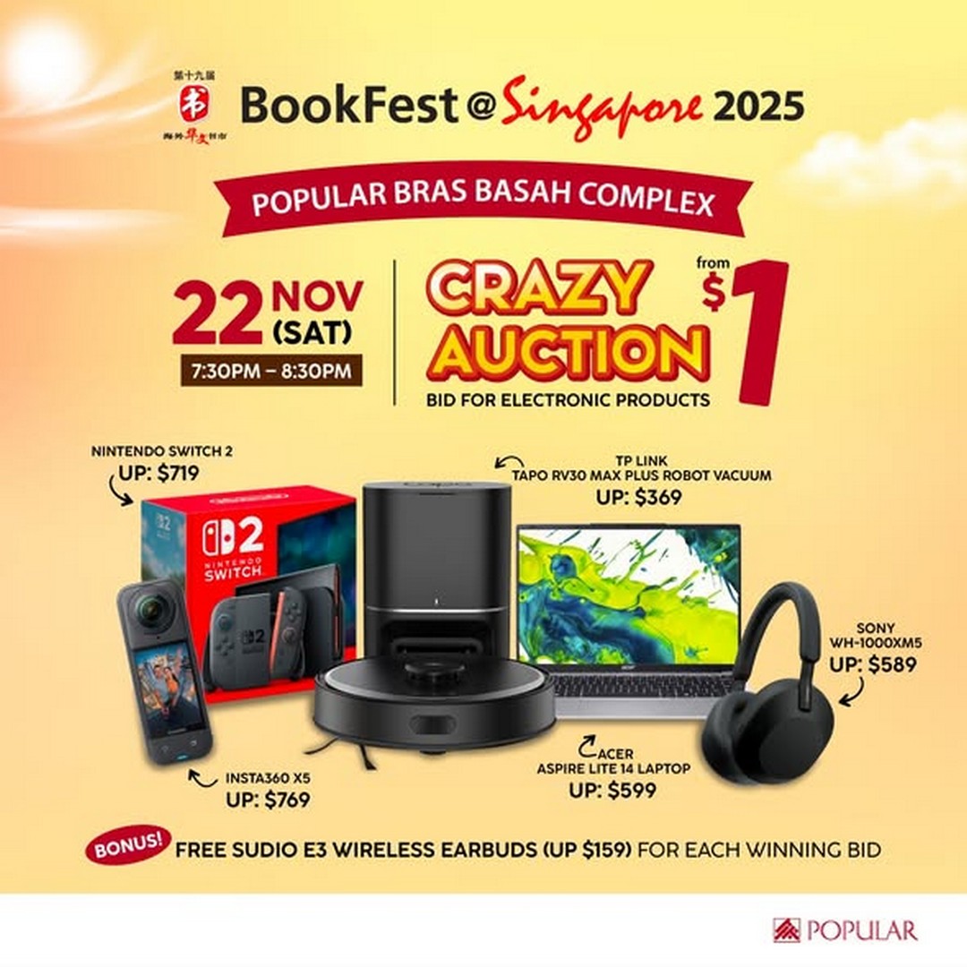 Popular-Bookstore-Singapore-BookFest-Live-Auction 22–23 November 2025: Popular Bookstore Singapore: BookFest Live Auction Deals: Promotion Event with Hot Bargains and Free Gifts at Bras Basah Complex