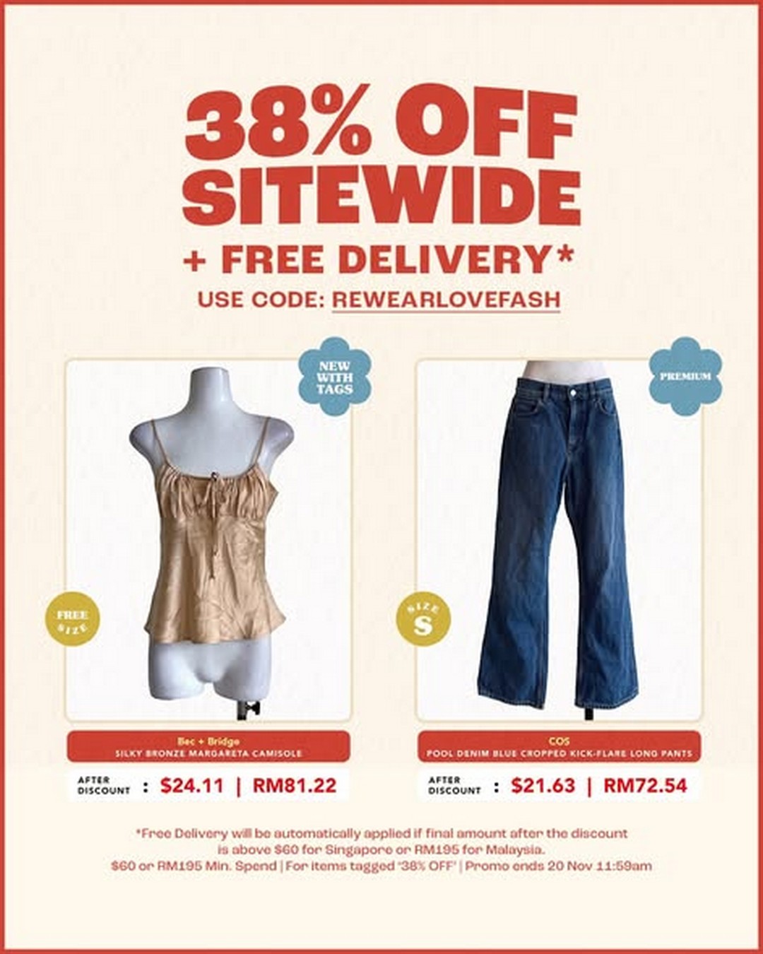 REFASH-Singapore-38-Off-Sitewide-Free-Delivery-Circular-Fashion-Sale-1 Now till 20 November 2025: REFASH Singapore: 38% Off Sitewide + Free Delivery Circular Fashion Sale