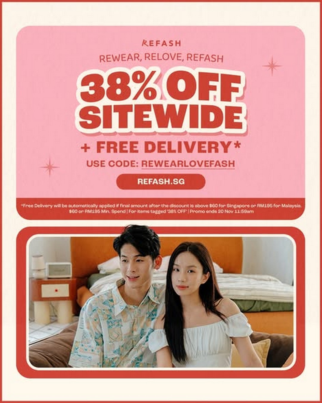 REFASH-Singapore-38-Off-Sitewide-Free-Delivery-Circular-Fashion-Sale Now till 20 November 2025: REFASH Singapore: 38% Off Sitewide + Free Delivery Circular Fashion Sale