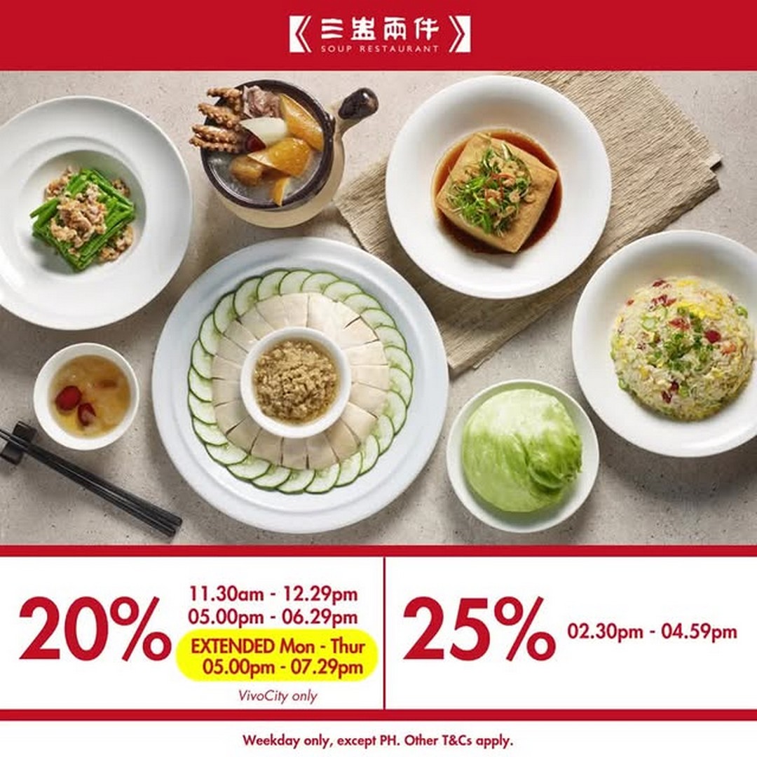 Soup-Restaurant-Early-Bird-Dining-Promotion 26 November 2025 onwards: Soup Restaurant: Early Bird Dining Promotion: 20% OFF Food Bill at VivoCity