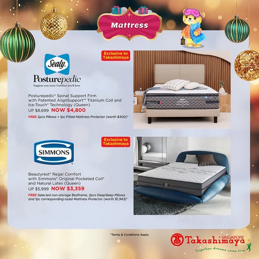 Takashimaya-Department-Store-Sleep-in-Luxury-with-Double-Bonus-2 Now till 9 November 2025: Takashimaya Department Store: Sleep in Luxury with Double Bonus Points Weekend Mattress Promotion (Interior Department, B1, Singapore)