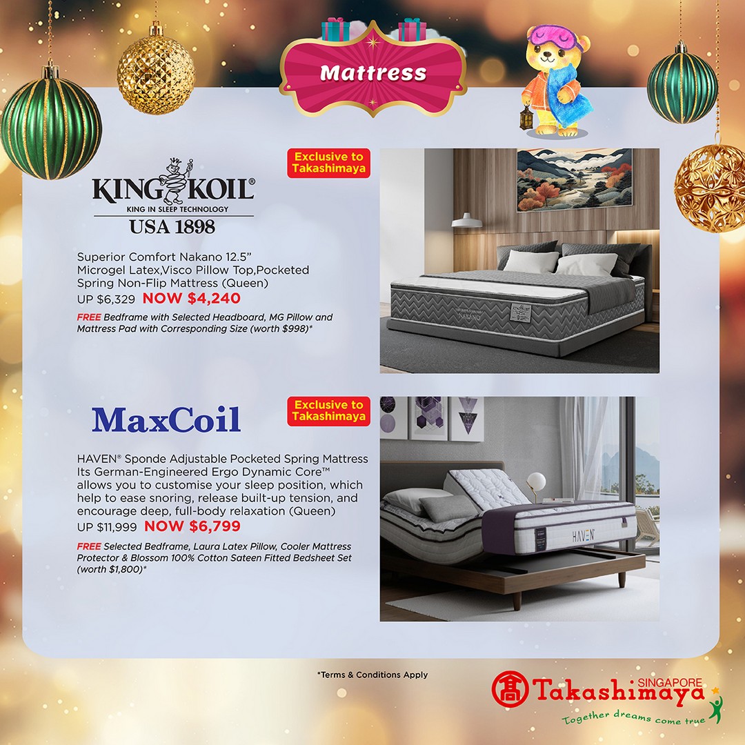 Takashimaya-Department-Store-Sleep-in-Luxury-with-Double-Bonus-5 Now till 9 November 2025: Takashimaya Department Store: Sleep in Luxury with Double Bonus Points Weekend Mattress Promotion (Interior Department, B1, Singapore)