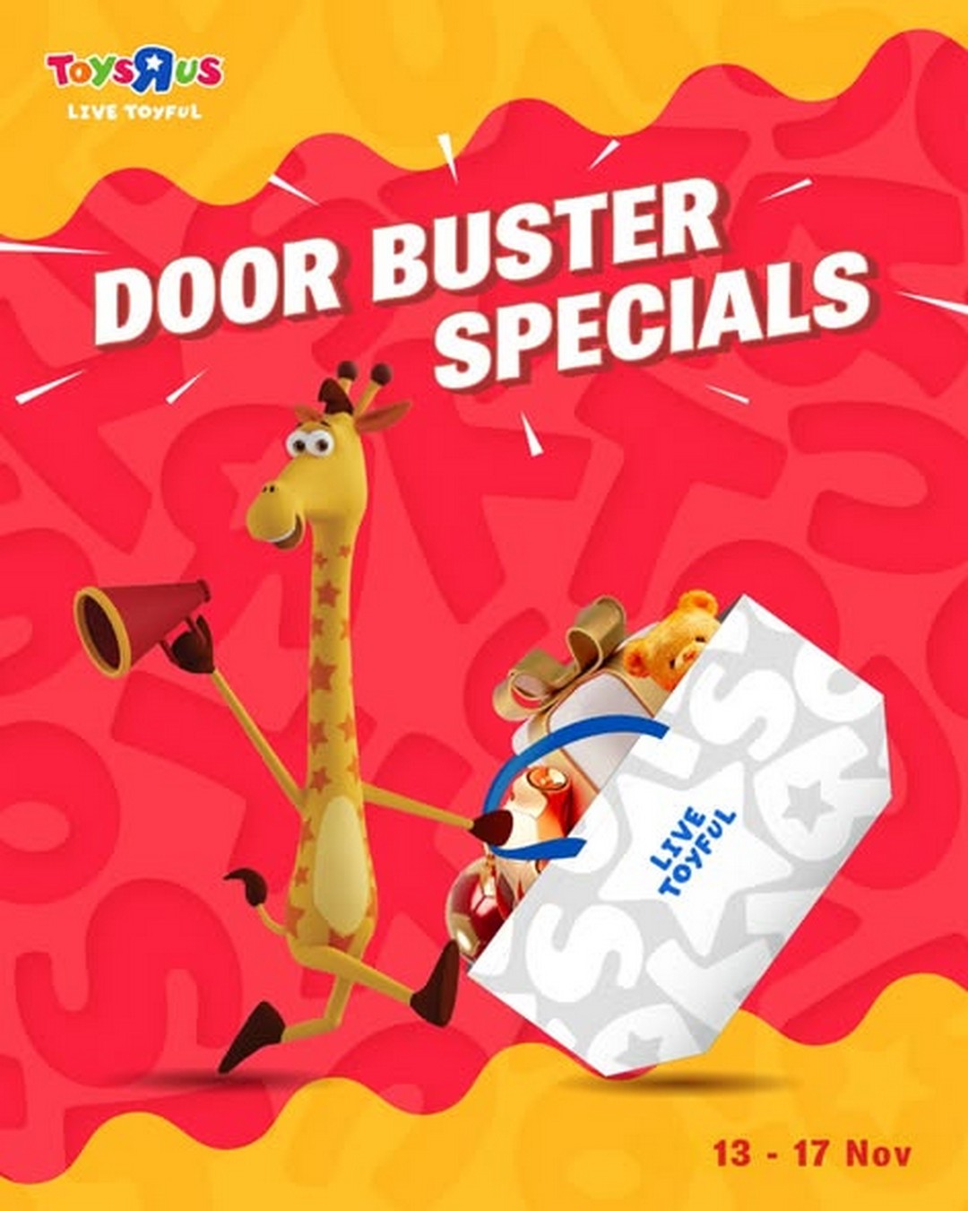 Toys-R-Us-Singapore-Doorbuster-Sale 13-17 November 2025: Toys"R"Us Singapore: Doorbuster Sale: Up to 40% OFF on Select Toys
