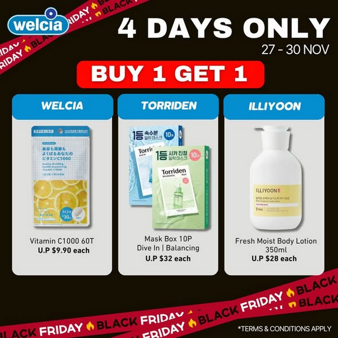 Welcia-Singapore-Black-Friday-Fever-Promotion-1 24-30 November 2025: Welcia Singapore: Black Friday Fever Promotion – Up to 74% Off Beauty & Wellness Essentials