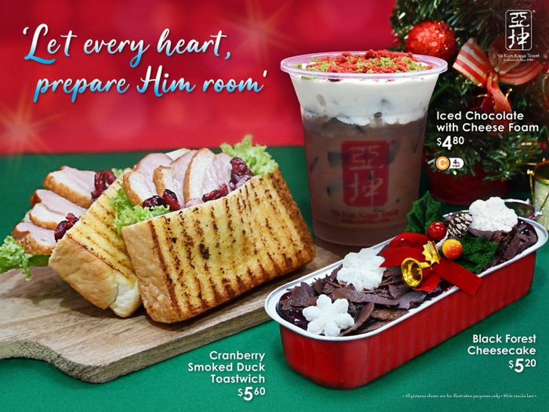 Ya-Kun-Kaya-Toast-Mid-Christmas-Festive-Treats-Promotion 6 November 2025 onwards: Ya Kun Kaya Toast: Mid-Christmas Festive Treats Promotion – Festive Toastwich, Iced Chocolate & Black Forest Cheesecake