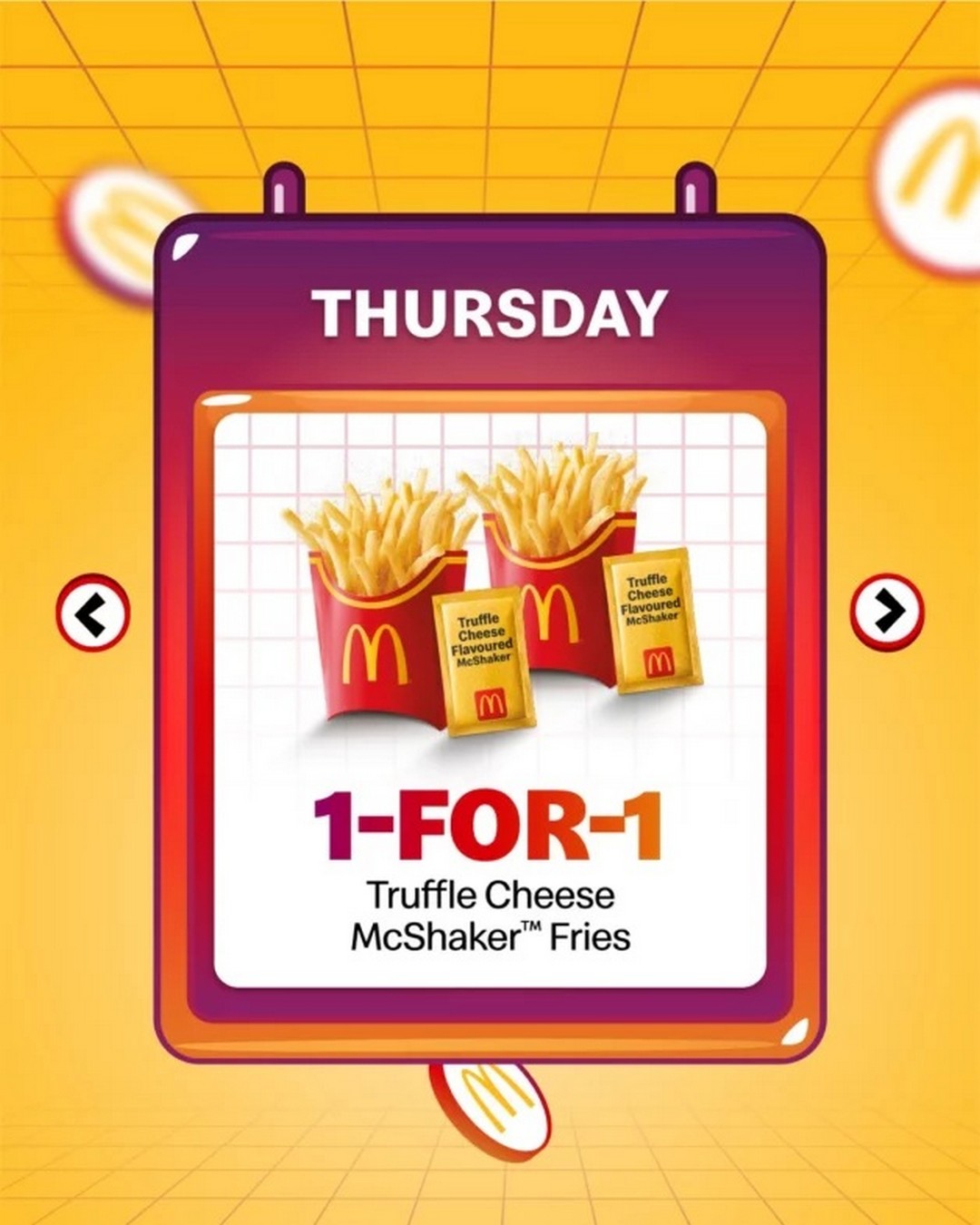 4-2 15-21 December 2025: McDonald’s Singapore: Daily 1-FOR-1 Deals on Burgers, Sides & Desserts: Promotion