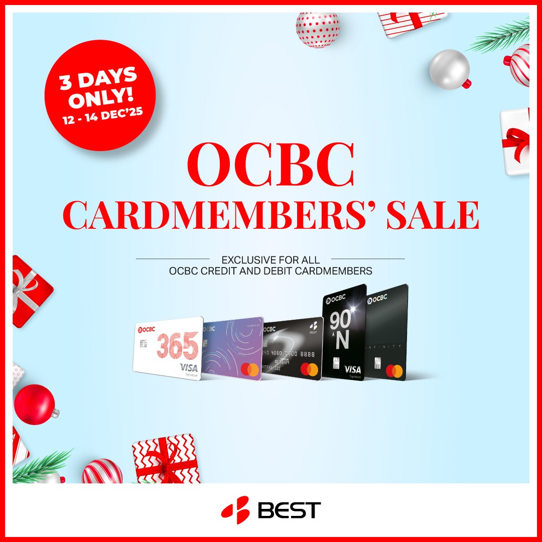 BEST-Denki-Singapore-OCBC-Cardmembers-Storewide-Sale-9 12–14 December 2025: BEST Denki Singapore: OCBC Cardmembers Storewide Sale Promotion with Up to $150 Cash Off, 3% Cash Rebate and Exclusive One-Day Deals