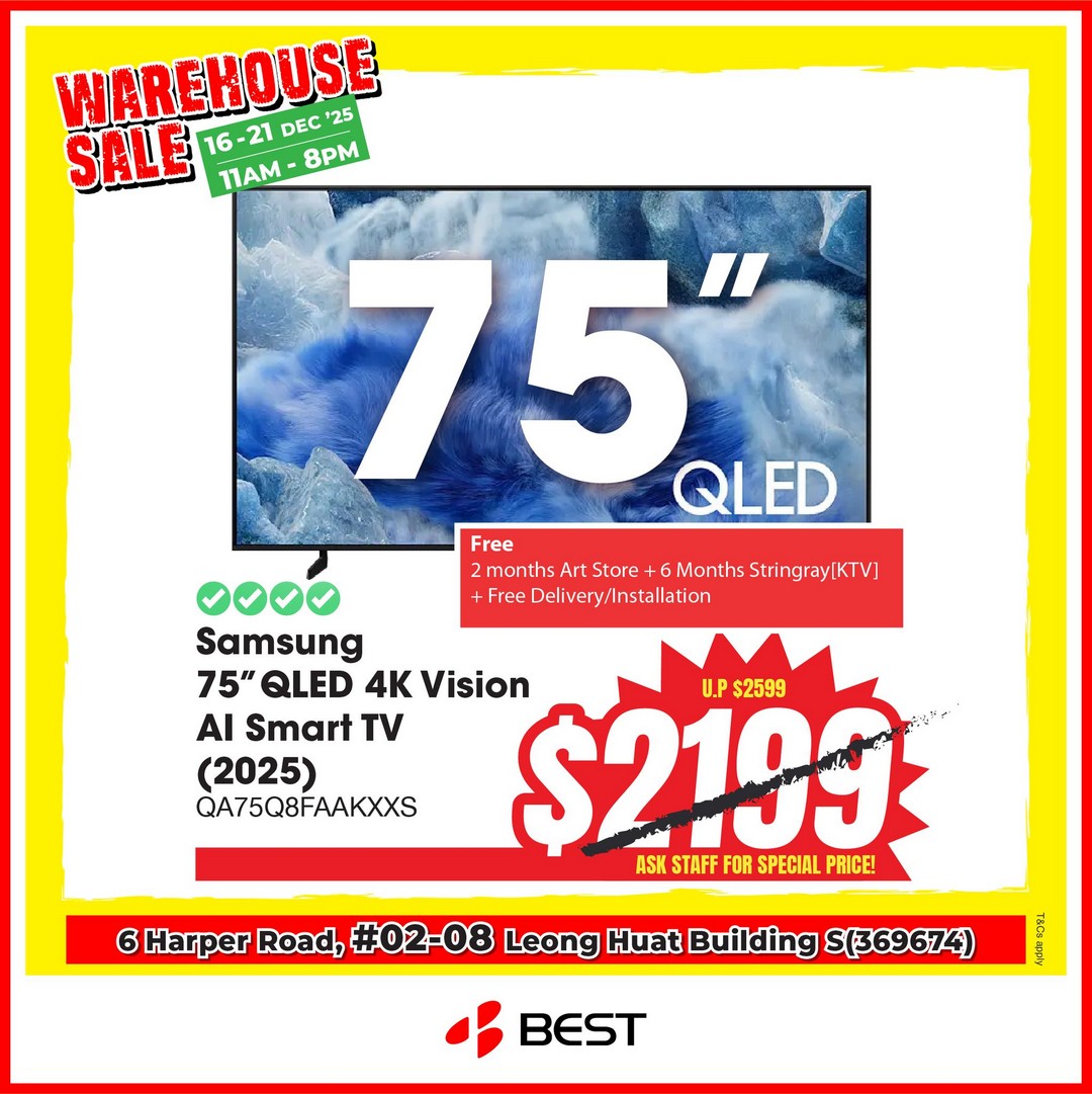 BEST-Denki-Singapore-Unbeatable-TV-Deals-5 15-21 December 2025: BEST Denki Singapore: Unbeatable TV Deals at Their Warehouse Sale