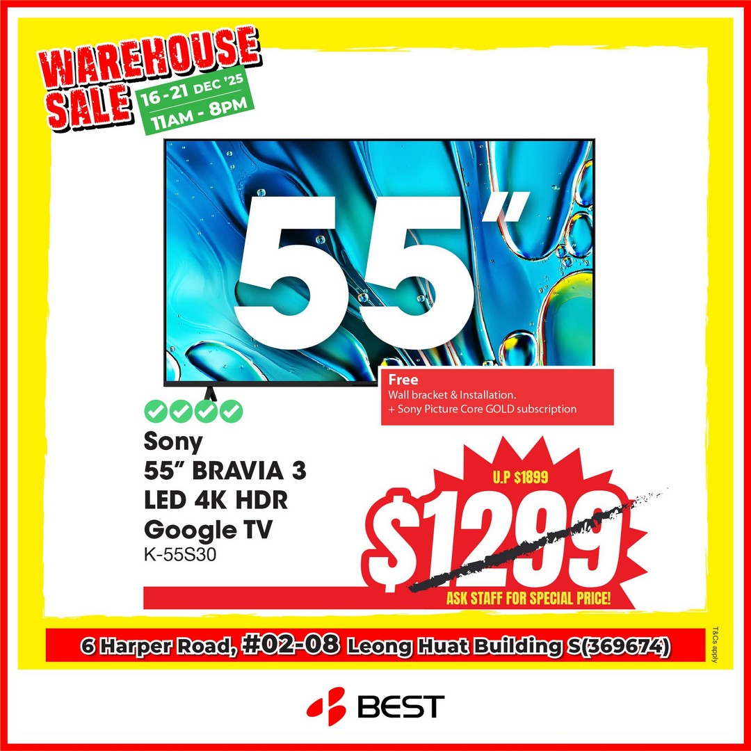 BEST-Denki-Singapore-Unbeatable-TV-Deals-9 15-21 December 2025: BEST Denki Singapore: Unbeatable TV Deals at Their Warehouse Sale