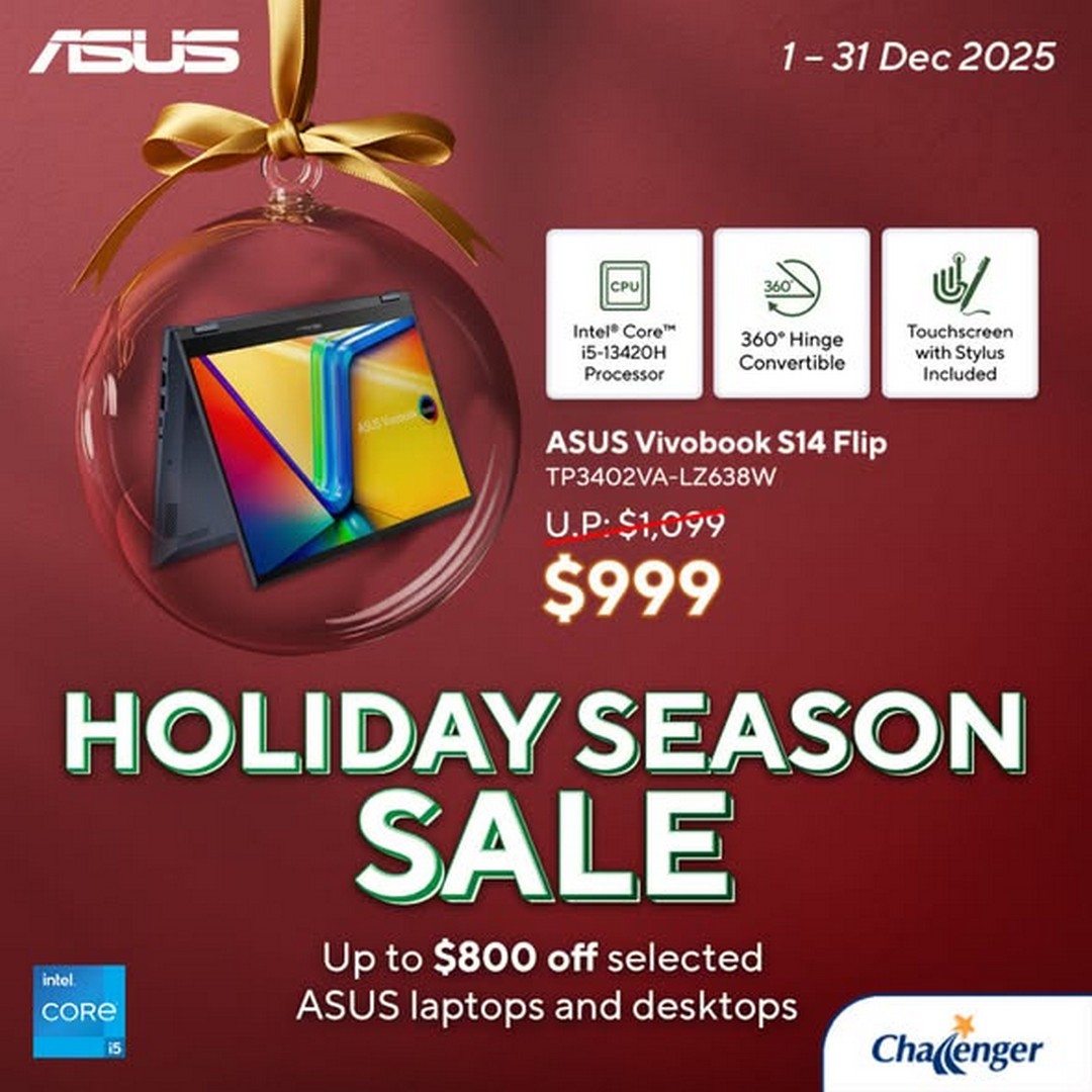 Challenger-Singapore-ASUS-Holiday-Season-Sale-3 1-31 December 2025: Challenger Singapore: ASUS Holiday Season Sale – Up to $800 Off Laptops and Desktops
