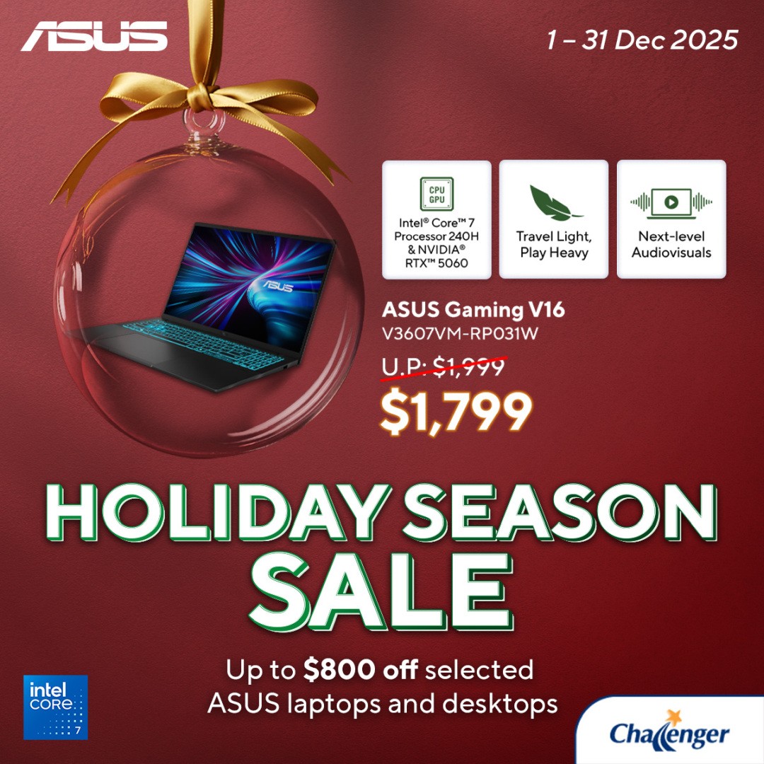 Challenger-Singapore-ASUS-Holiday-Season-Sale-5 1-31 December 2025: Challenger Singapore: ASUS Holiday Season Sale – Up to $800 Off Laptops and Desktops